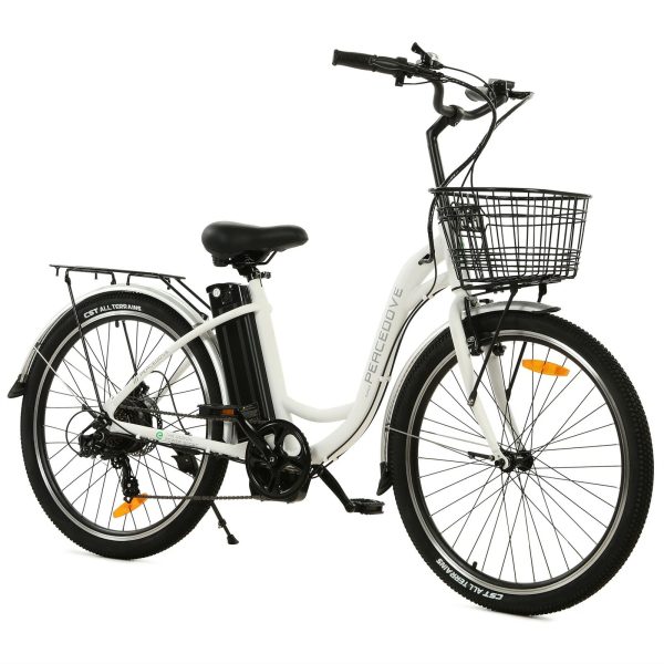 Ecotric Peacedove E-Bike 36V 10AH 350W 15-18 MPH 26" City Bike with Basket and Rear Rack Matte Black New - Image 3