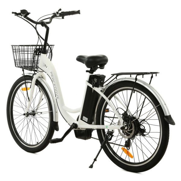 Ecotric Peacedove E-Bike 36V 10AH 350W 15-18 MPH 26" City Bike with Basket and Rear Rack Matte Black New - Image 5