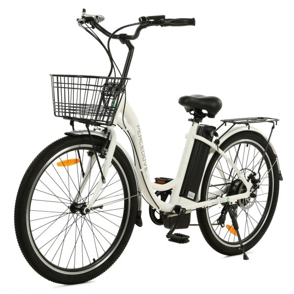 Ecotric Peacedove E-Bike 36V 10AH 350W 15-18 MPH 26" City Bike with Basket and Rear Rack Matte Black New - Image 2